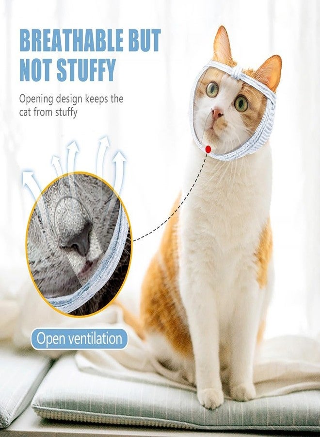 MiOYOOW Cat Muzzle, Breathable Cat Face Cover Transparent Anti Bite Face Protection for Nail Trimming Bathing - Image 3